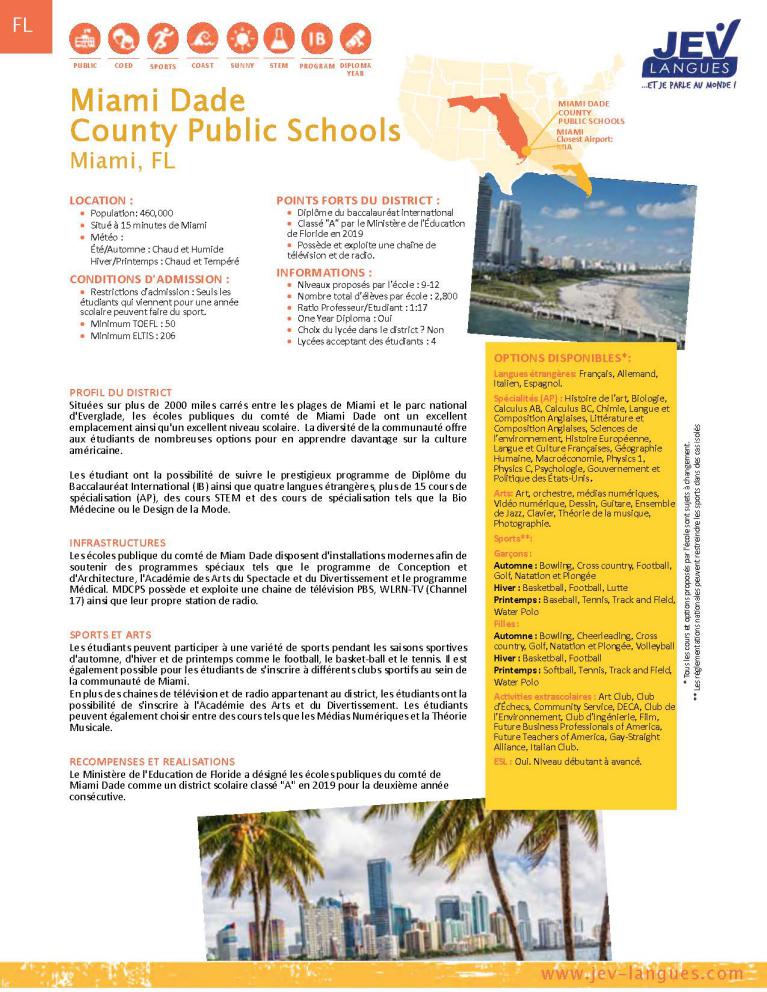 Miami Dade County Schools Floride